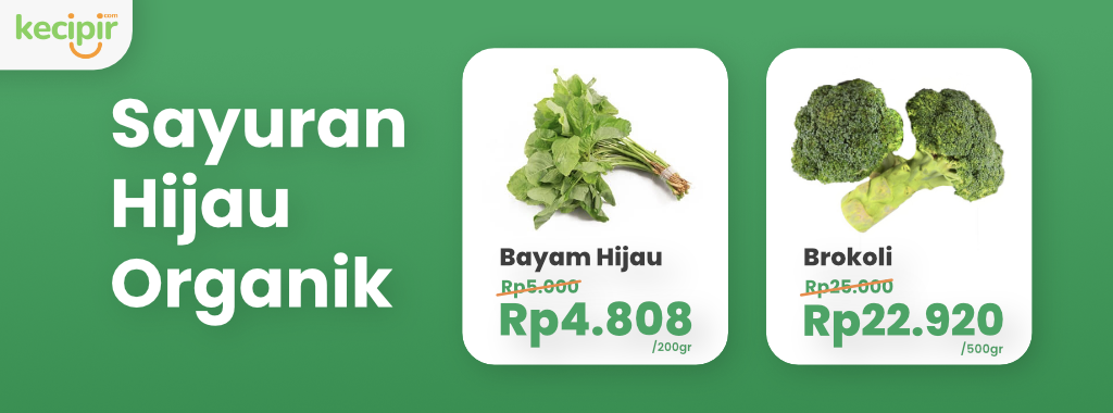 Sayuran hijau organik tanpa pestisidan dan pupuk kimia hemat