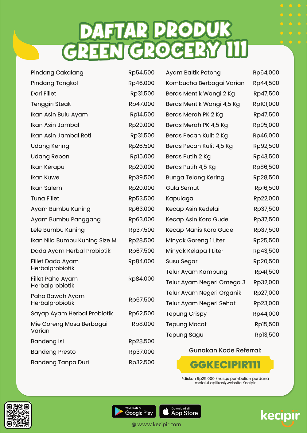 produk organik green grocery