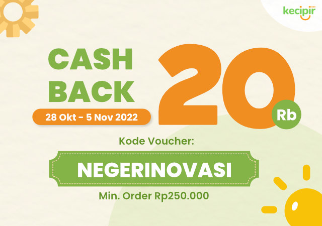 kupon NEGERIINOVASI dapatkan cashback 20ribu