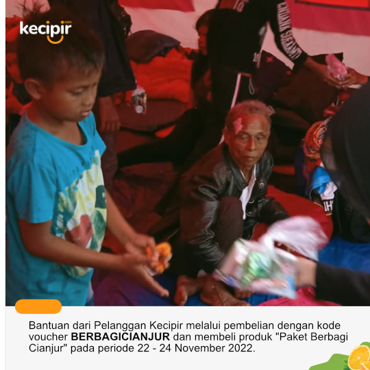 Kegiatan pembagian donasi Pelanggan Kecipir