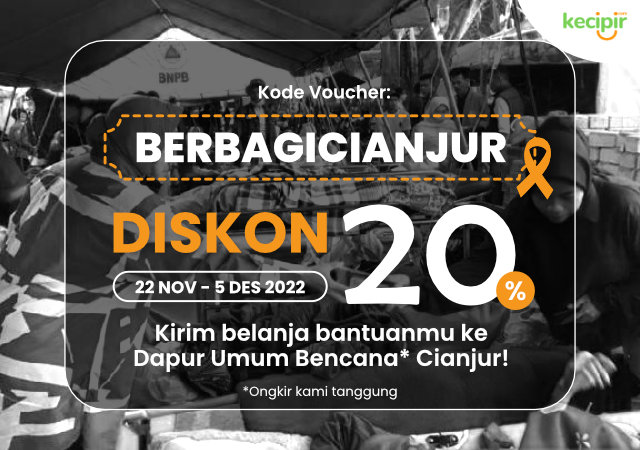 Kirim Belanjaan ke Cianjur oleh kami GRATIS dengan kode BERBAGICIANJUR dapatkan diskon 20% hingga 5 Desember 2022