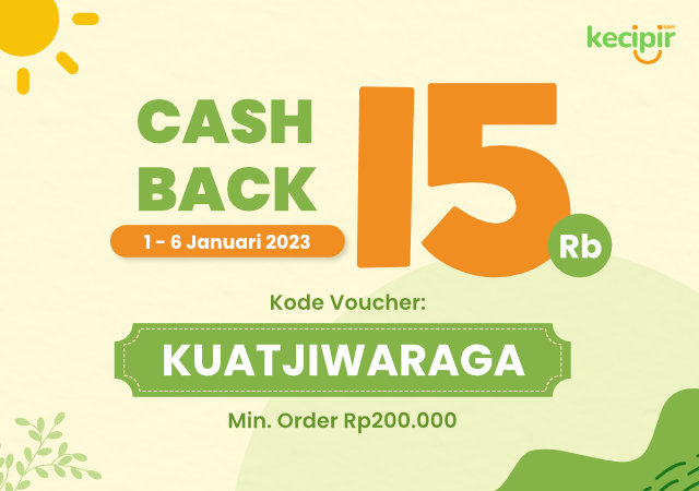 Dapatkan Cashback 15ribu dengan kode kupon KUATJIWARAGA