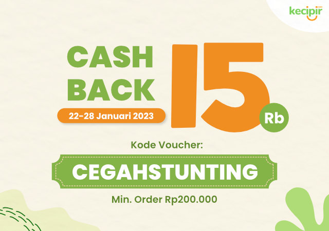 Dapatkan Cashback hingga 15ribu dengan kode Voucher CEGAHSTUNTING